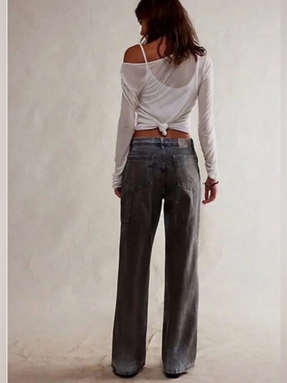 We The Free TINSLEY Baggy High Rise Workwear Inspired Distressed Slouchy Jeans